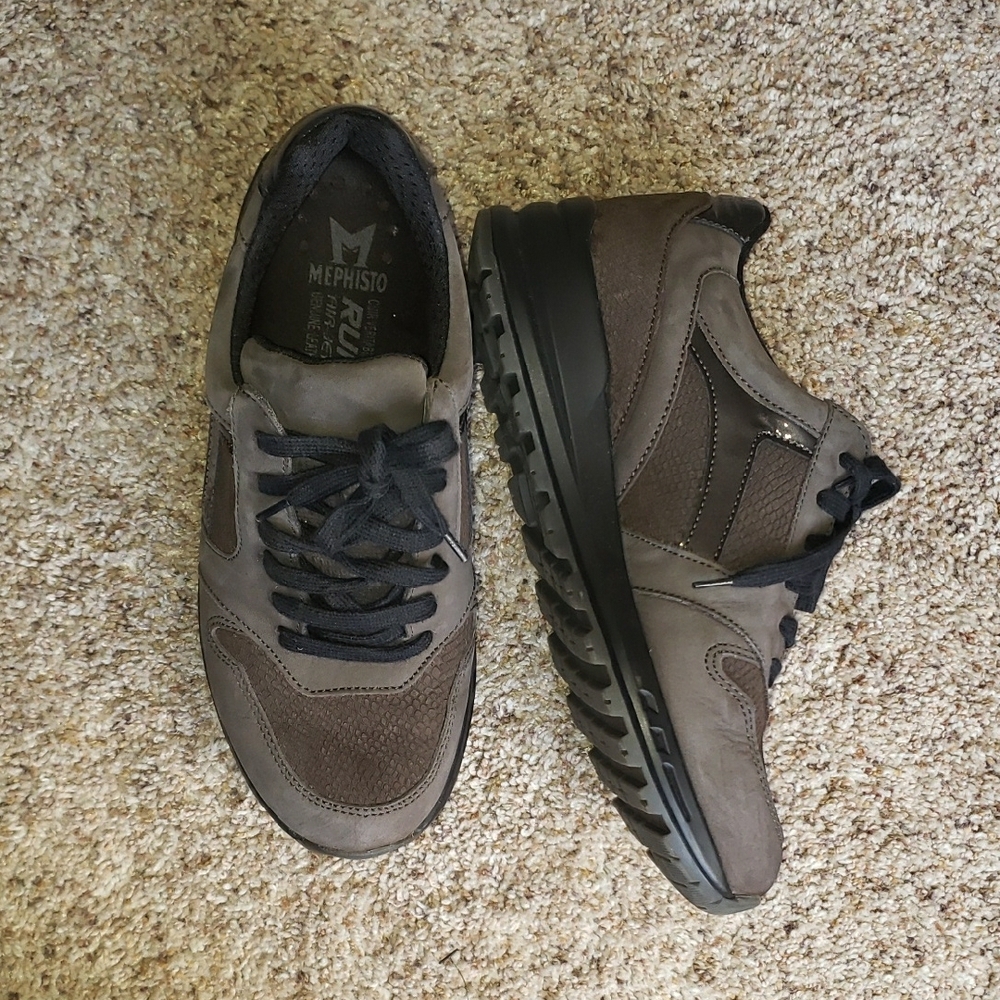 Mephisto Brown Leather Sneakers